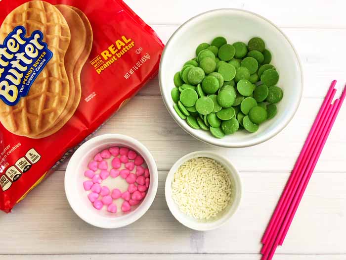 candy melts in a bowl on a table