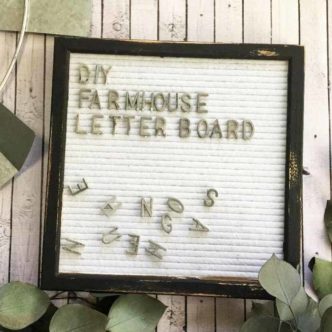 Give a changeable letter board a farmhouse style makeover with this easy to follow tutorial! You will love this rustic addition to your decor!