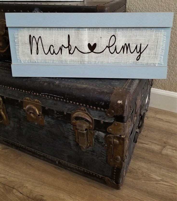 burlap with two names