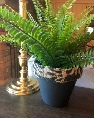 burlap on a clay pot