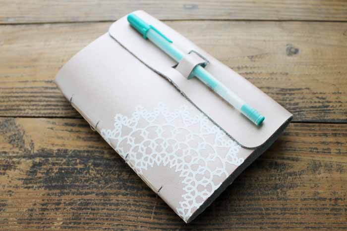 This DIY leather journal is a wonderful gift that's easy to make and can be personalized