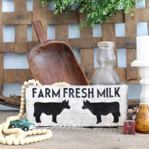 farm fresh milk box made with a cricut