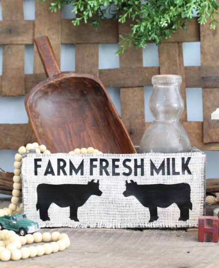 farm fresh milk box made with a cricut