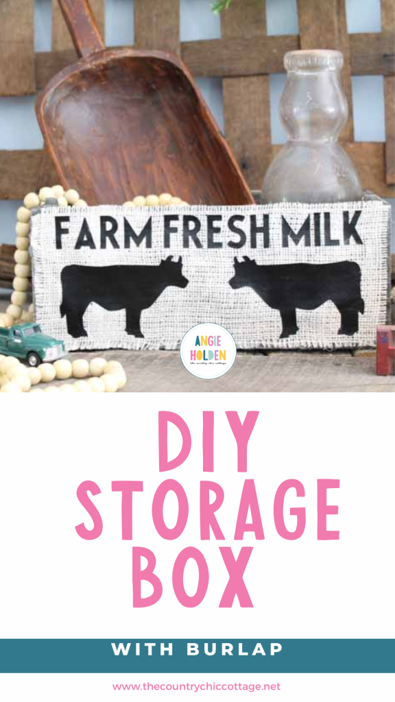 DIY storage box with burlap