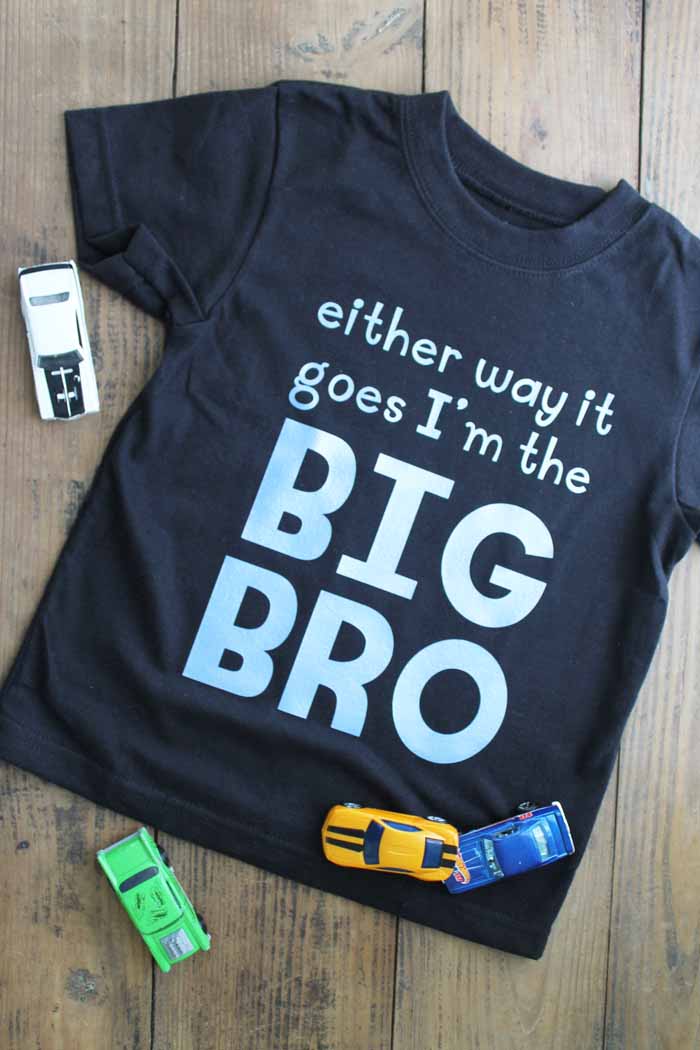 "big bro" gender reveal shirt