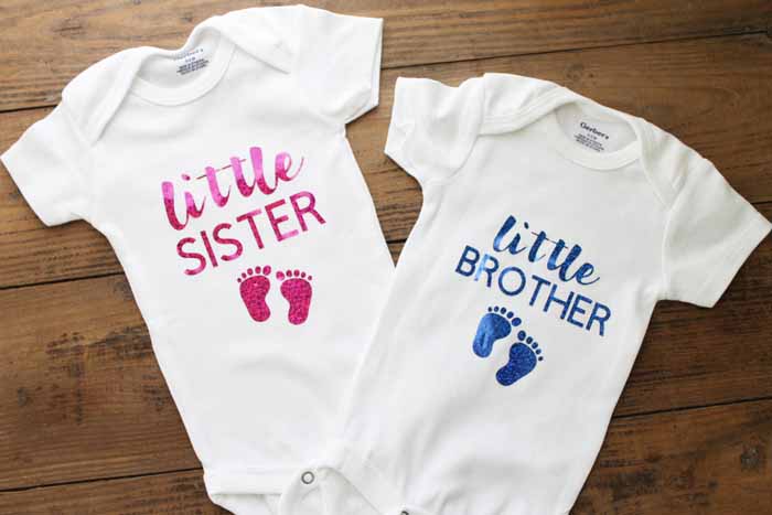 Is the new baby a little sister or little brother onesies 