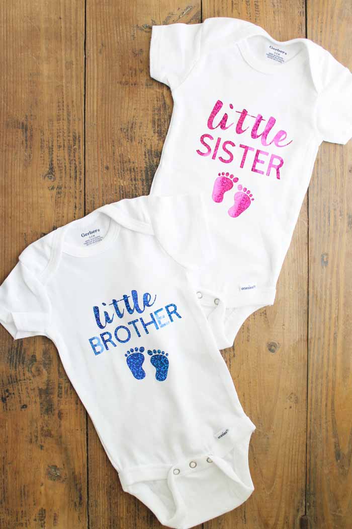 little sister or little brother baby onesies
