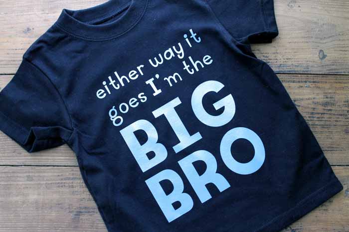 Make this adorable big bro gender reveal shirt for the big brother to be!
