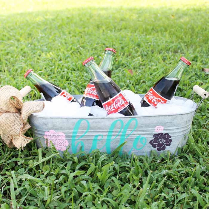 beverage tub in the grass