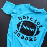 here for snacks with football out of sportflex iron on