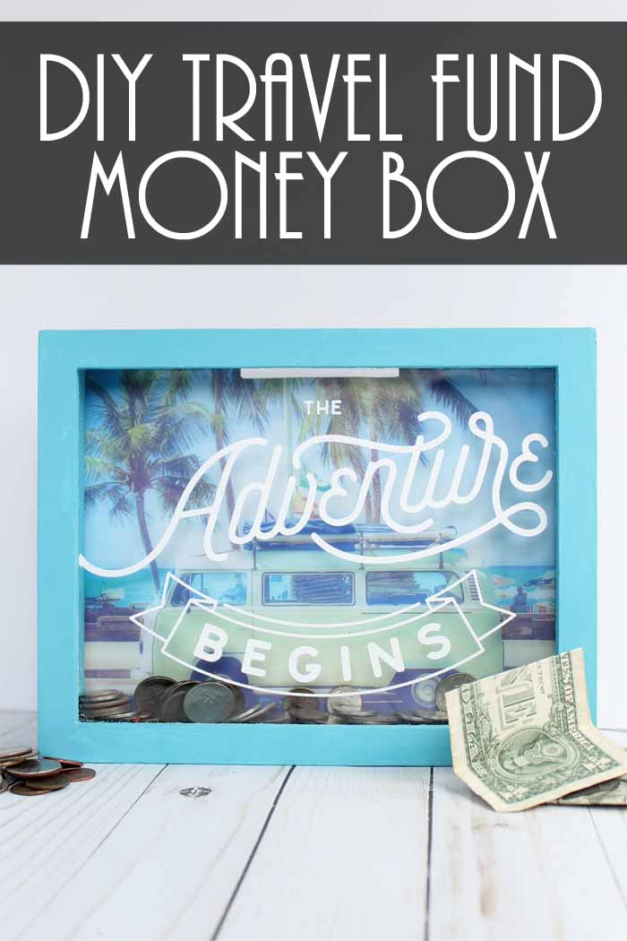 Make a travel fund money box in just minutes with this super simple tutorial! Uses Chalk Couture for making professional looking crafts in minutes with no machine required!