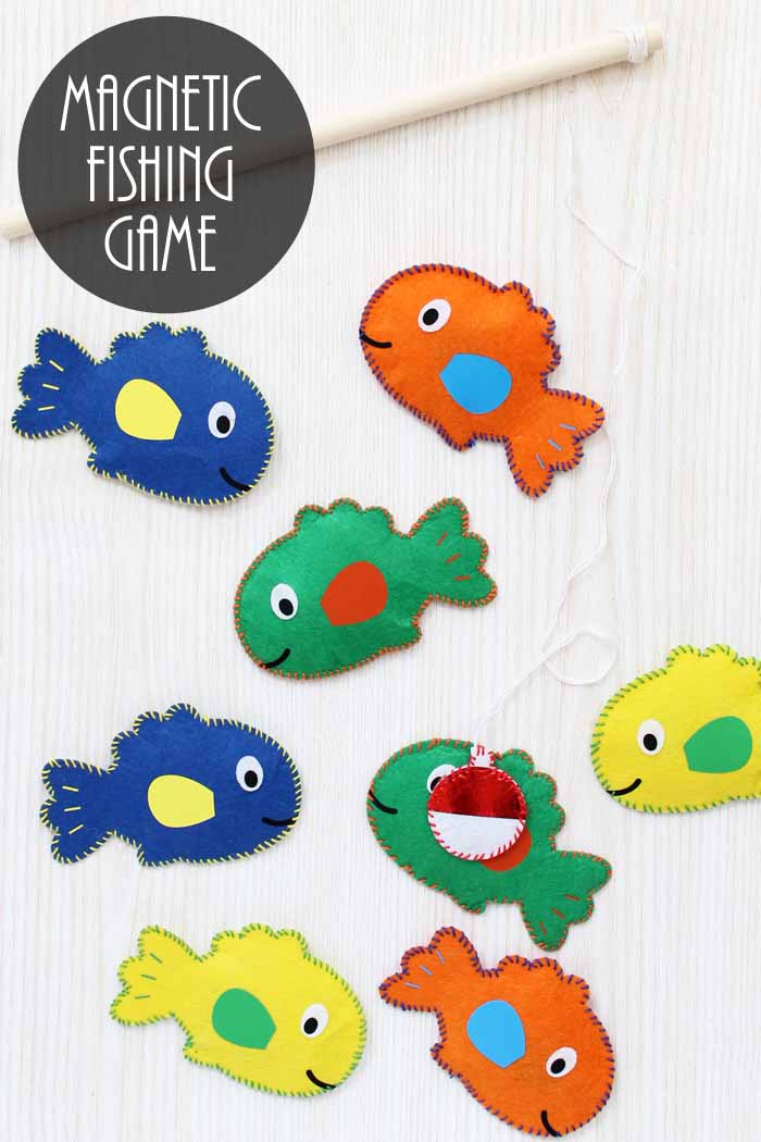 magnetic fishing game made with a cricut 
