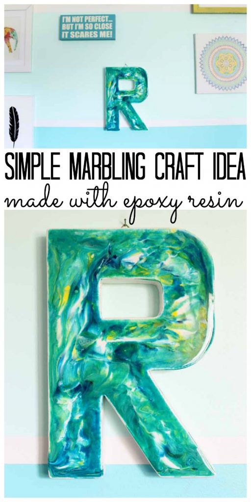 marbling craft idea with resin