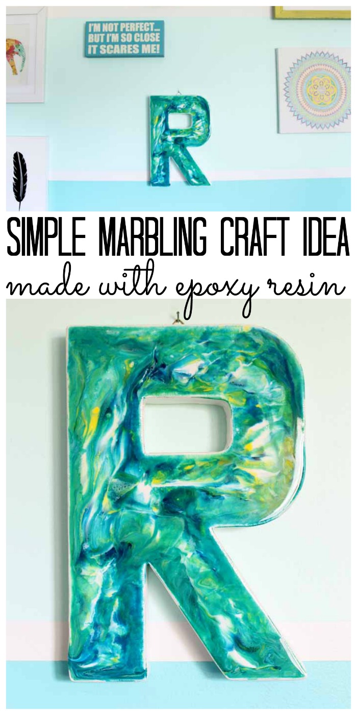 marble effect craft idea with resin pin image