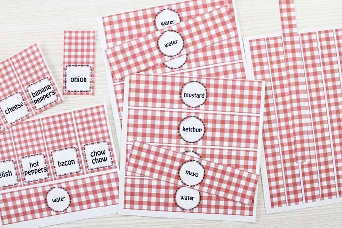 These free printable labels are perfect for a hot dog bar! Label your drinks, condiments, and more for your guests