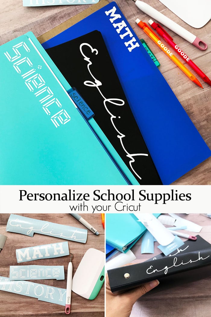 personalized school supplies with a cricut