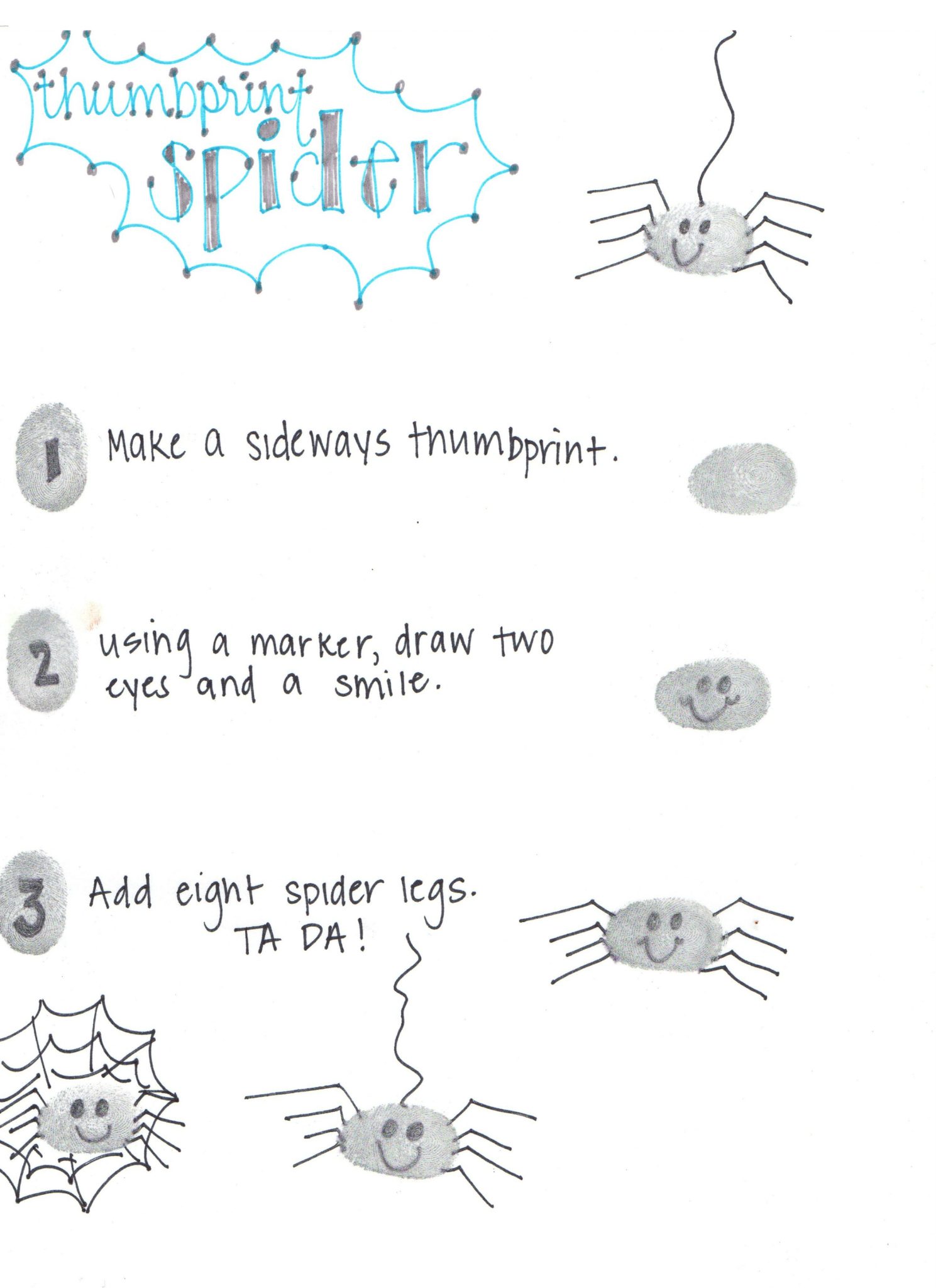 How to draw a thumbprint spider graphic