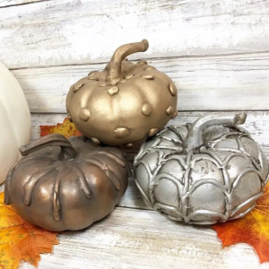 Decorative Pumpkins made with Hot Glue by Creatively Beth