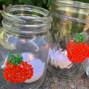 Hot Glue Beaded Pumpkins by Laura Kelly