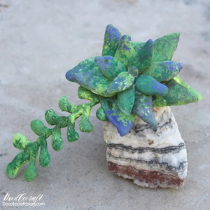 Hot Glue Echeveria + String of Pearls Faux Succulents DIY by Doodlecrafts
