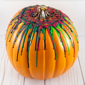 How To Make A Melted Crayon Pumpkin With A Hot Glue Gun by Practically Functional