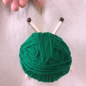 Knitting Needles Ornament by Underground Crafter