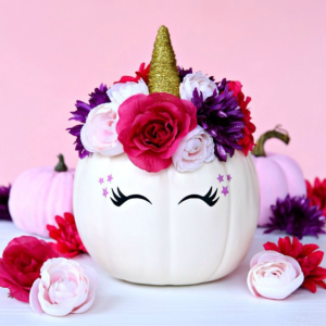 Magical Unicorn Pumpkin by Kara Creates