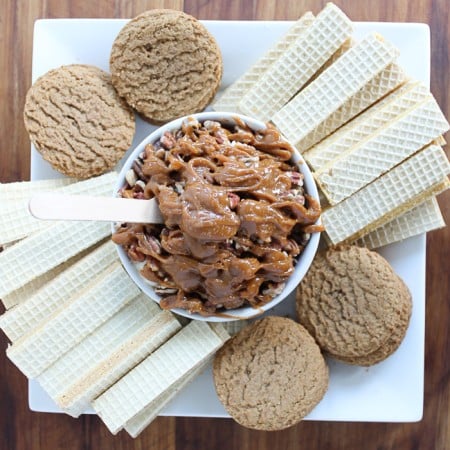 dessert plate with cookies and dip