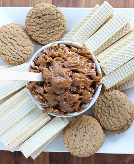 dessert plate with cookies and dip