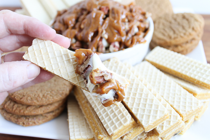 dessert dip on a cookie