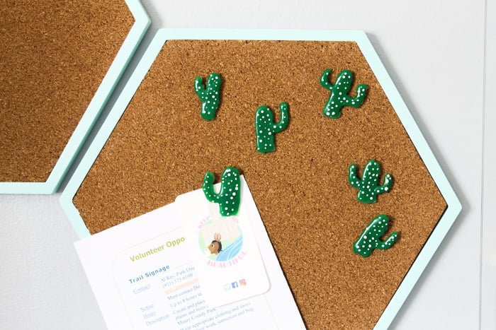 cactus push pins made from hot glue