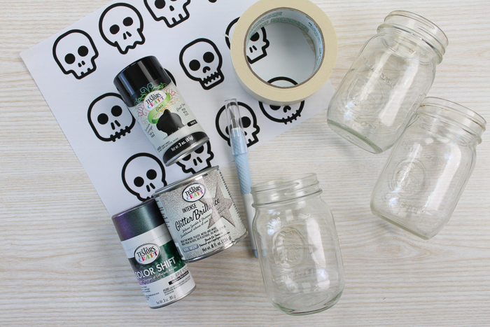 supplies to make halloween mason jars