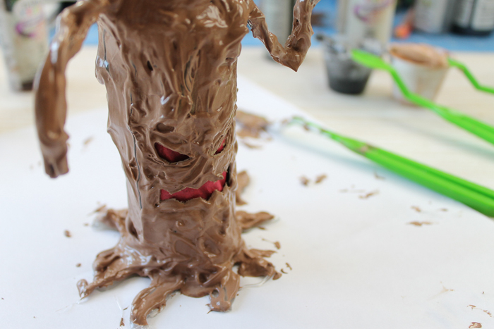 Testors Dimensional Craft Paste helps gives this Halloween tree a realistic look