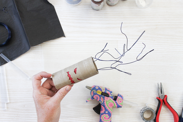 wire tree branches on toilet paper roll