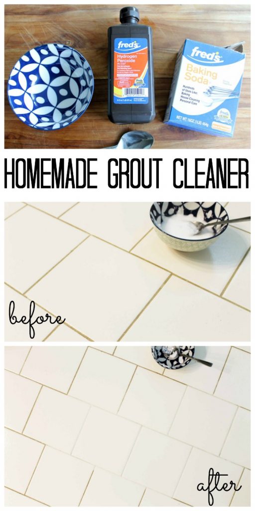 homemade grout cleaner with household supplies