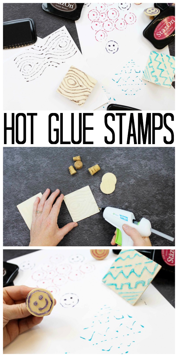 make your own stamp with hot glue