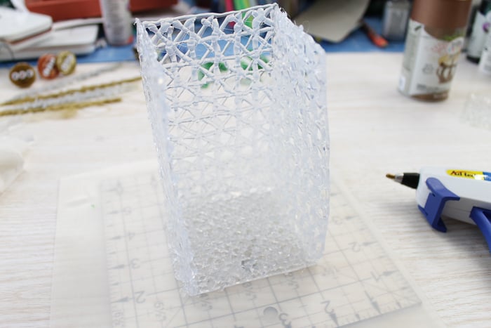 hot glue formed into a box