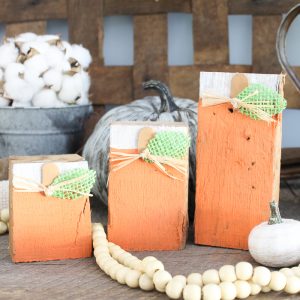 reversible pumpkin and snowmen on scrap wood