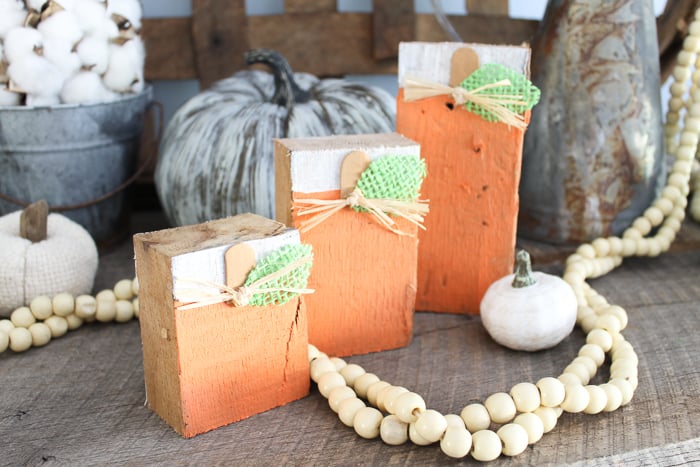 rustic wood pumpkins