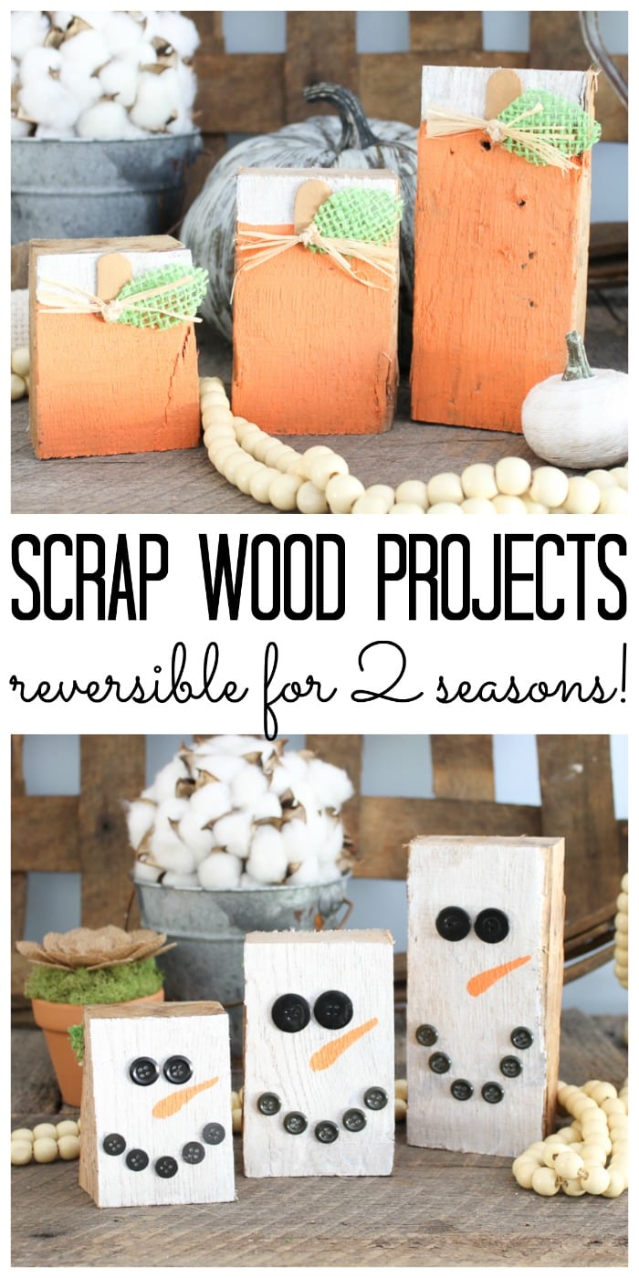 scrap wood projects pumpkins and snowmen