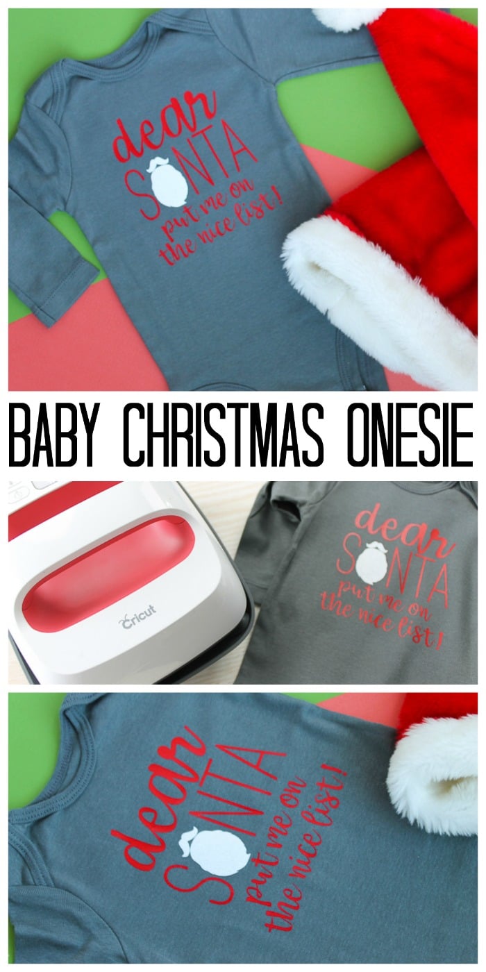 baby christmas onesie with a cricut