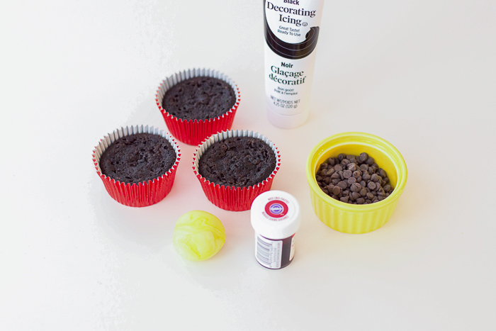 Ingredients to make Christmas cupcakes. 