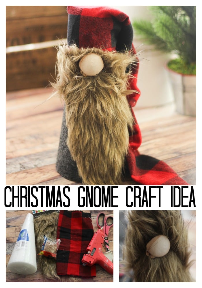 Make a Christmas gnome for your holiday decor this year! This Scandinavian gnome is perfect for your farmhouse Christmas! #gnome #scandinavian #christmas