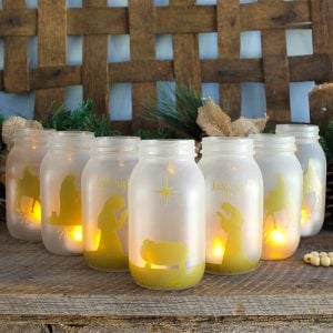 group of christmas jars