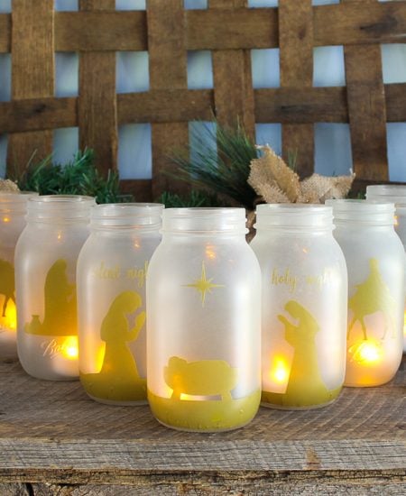 group of christmas jars