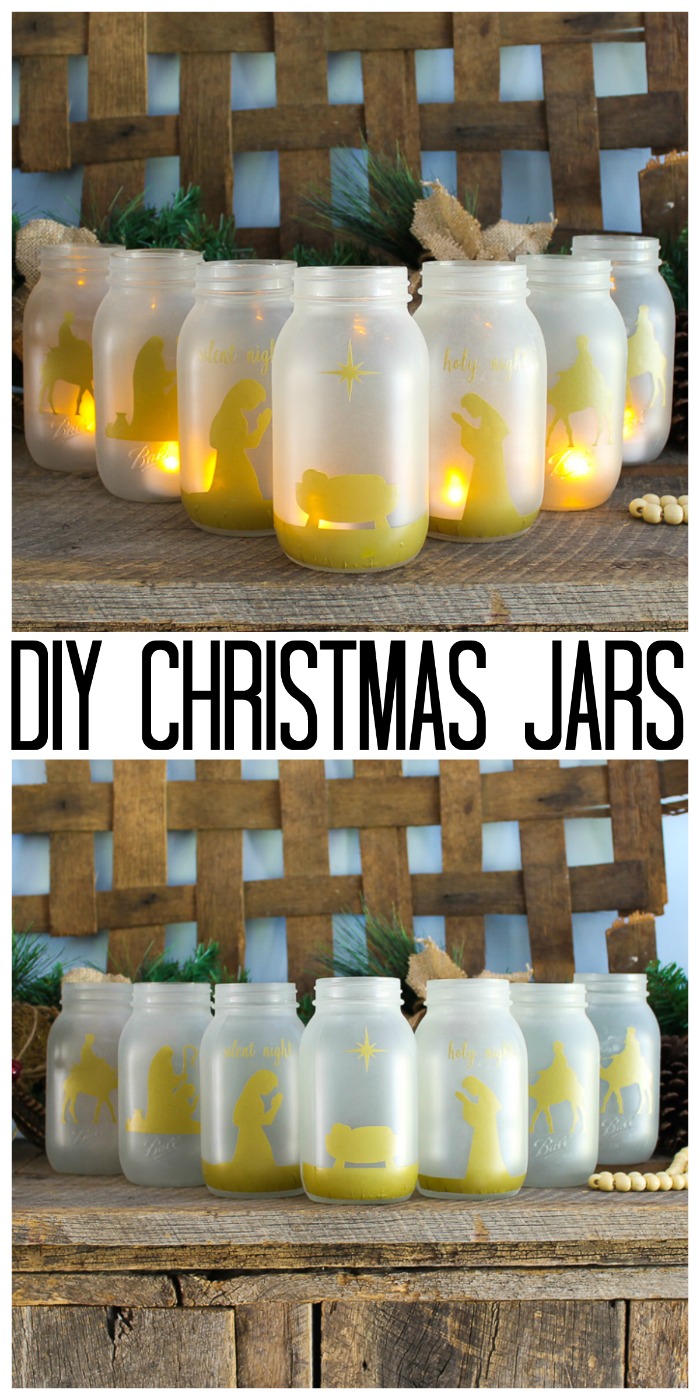 christmas jars DIY nativity scene pin image