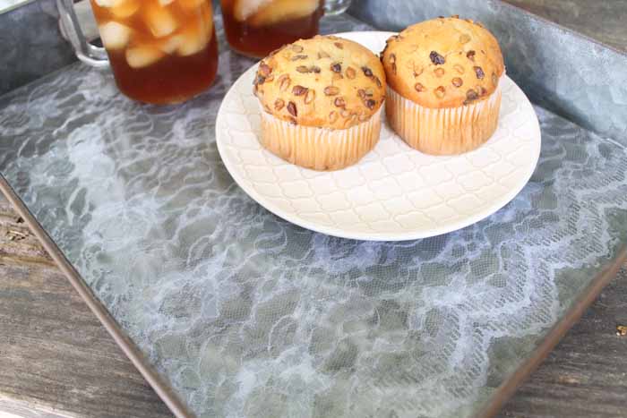 muffins on a coffee table tray