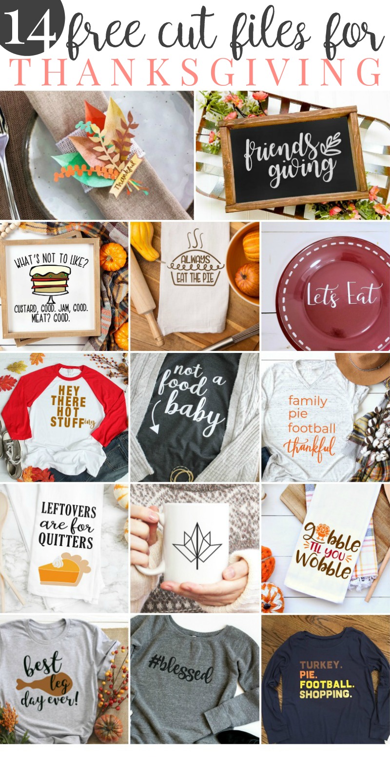 Free SVG files for Thanksgiving! Perfect for your Cricut or Silhouette machine and making all of the things for the holidays! #svg #thanksgiving #free