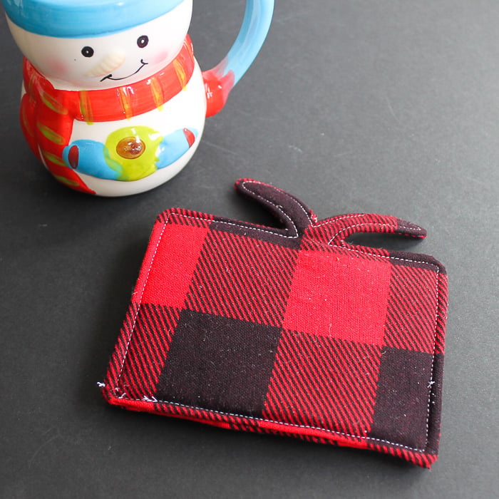 buffalo plaid coaster made with a cricut