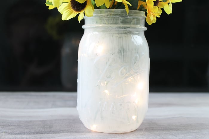 painted mason jar closeup